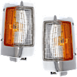 Driver and Passenger Side Corner Lights, With Bulb, With Chrome Trim