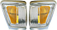 Driver and Passenger Side Corner Lights, With Bulb, With Chrome Trim
