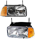 Driver and Passenger Side Halogen Headlight, With bulb(s), OE Replacement
