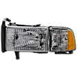 1994-2002 Dodge Ram 1500 - Driver and Passenger Side Halogen Headlight, With bulb(s), OE Replacement