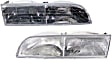 Driver and Passenger Side Halogen Headlight, With bulb(s), OE Replacement