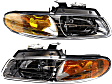 Driver and Passenger Side Headlights, with Bulbs, Halogen, For Models without Quad Lights