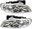1996-1998 Pontiac Grand Am - Driver and Passenger Side Halogen Headlight, With bulb(s), OE Replacement