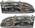 1995 Ford Thunderbird - Driver and Passenger Side Halogen Headlight, With bulb(s), OE Replacement