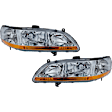 2001-2002 Honda Accord - Driver and Passenger Side Halogen Headlight, Without bulb(s), OE Replacement