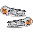1999 Ford Contour - Driver and Passenger Side Halogen Headlight, With bulb(s), OE Replacement