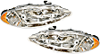 Driver and Passenger Side Headlights, with Bulbs, Halogen, For Models with Auto-Leveling System
