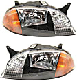 Driver and Passenger Side Halogen Headlight, Without bulb(s), OE Replacement