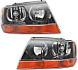 Driver and Passenger Side Halogen Headlight, With bulb(s), OE Replacement