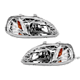 Driver and Passenger Side Halogen Headlight, Without bulb(s), OE Replacement