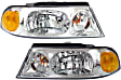 Driver and Passenger Side Halogen Headlight, With bulb(s), OE Replacement