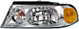 Driver and Passenger Side Halogen Headlight, With bulb(s), OE Replacement