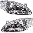 Driver and Passenger Side Halogen Headlight, With bulb(s), OE Replacement