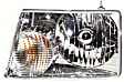 Driver and Passenger Side Headlights, with Bulbs, Halogen, Clear Lens, with Turn Signal Bulbs and Socket, CAPA Certified