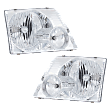 2002-2005 Ford Explorer - Driver and Passenger Side Halogen Headlight, With bulb(s), OE Replacement