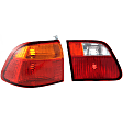 Driver Side, Inner And Outer Halogen Tail Light, Without bulb(s), OE Replacement