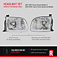 2003-2004 Toyota Tundra - Driver and Passenger Side Halogen Headlight, With bulb(s), OE Replacement