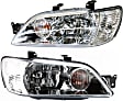 2003-2005 Mitsubishi Lancer - Driver and Passenger Side Halogen Headlight, With bulb(s), OE Replacement