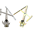Front, Driver and Passenger Side Manual Window Regulator, Without Motor