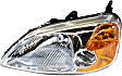 2002 Honda Civic - Driver and Passenger Side Halogen Headlight, Without bulb(s), OE Replacement, Coupe