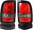 Driver and Passenger Side Halogen Tail Light, Without bulb(s), OE Replacement