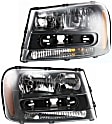 2003 Chevrolet Trailblazer - Driver and Passenger Side Halogen Headlight, With bulb(s), OE Replacement, CAPA Certified