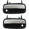 Front, Driver and Passenger Side Chrome Lever with Black Bezel Exterior Door Handle, With Key Hole