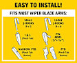 SET-5079276-2-FR Front, Driver and Passenger Side and Rear Latitude Water Repellency 2-n-1 Series and Rearview Series Wiper Blades, Driver Side - 26 in.; Passenger Side - 19 in.; Rear - 10 in.