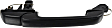 Rear, Driver and Passenger Side Black Exterior Door Handle, Without Key Hole
