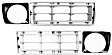 1976-1977 Ford F-150 - Driver and Passenger Side Grille Assemblies, Silver Shell and Insert, Grille