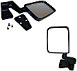 SET-82201772 Driver and Passenger Side Mirror, Manual Adjust, Non-Heated, Manual Folding, Black, No Signal Light, No Memory, No Puddle Light, No Auto-Dim, No Blind Spot Feature