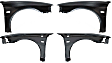 Front, Driver and Passenger Side Fenders, With turn signal light hole, Sedan