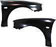 Front, Driver and Passenger Side Fenders, With turn signal light hole, Coupe
