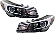 Driver and Passenger Side Headlights, with Bulbs, Halogen, Production Date To July 04 2017, without LED position (parking) light, CAPA Certified