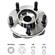 4-Wheel Set Front and Rear, Driver and Passenger Side Wheel Hubs, With Bearing, For 15, 16 and 17 in. Wheels