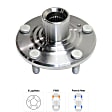 4-Wheel Set Front and Rear, Driver and Passenger Side Wheel Hubs, Front - Without Bearing; Rear - With Bearing, ABS tone ring and wheel studs