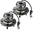 Rear, Driver and Passenger Side Wheel Hub, 5 Lugs, With Bearing, With Sensor