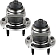 2-Wheel Set Front, Driver and Passenger Side Wheel Hubs, With Bearing, With Sensor, RWD