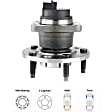 2-Wheel Set Front, Driver and Passenger Side Wheel Hubs, With Bearing, With Sensor, RWD