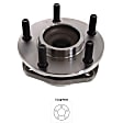 Front and Rear, Driver and Passenger Side Wheel Hub, 5 Lugs, With Bearing