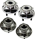 Front and Rear, Driver and Passenger Side Wheel Hub, 5 Lugs, With Bearing,, 3.5L, 6Cyl