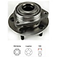 Front and Rear, Driver and Passenger Side Wheel Hub, 5 Lugs, With Bearing,, 3.5L, 6Cyl
