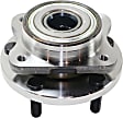 Front and Rear, Driver and Passenger Side Wheel Hub, 5 Lugs, With Bearing, With Sensor