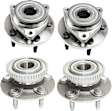 4-Wheel Set Front and Rear, Driver and Passenger Side Wheel Hubs, With Bearing