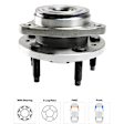 4-Wheel Set Front and Rear, Driver and Passenger Side Wheel Hubs, With Bearing