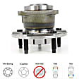 4-Wheel Set Front and Rear, Driver and Passenger Side Wheel Hubs, 5 Lugs, With Bearing, 5 x 4.53 in. Bolt Pattern