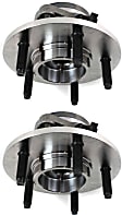 Front, Driver and Passenger Side Wheel Hub, 5 Lugs, With Bearing, With Sensor, 4WD
