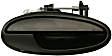 Front, Driver and Passenger Side Exterior Door Handles, Smooth Black, Driver Side - With Key Hole; Passenger Side - Without Key Hole