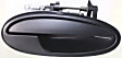 Front, Driver and Passenger Side Exterior Door Handles, Smooth Black, Driver Side - With Key Hole; Passenger Side - Without Key Hole