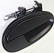 Front, Driver and Passenger Side Exterior Door Handles, Smooth Black, Driver Side - With Key Hole; Passenger Side - Without Key Hole